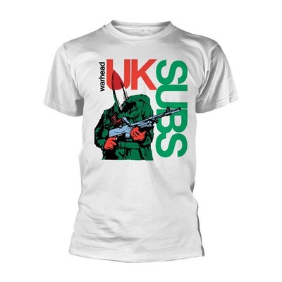 UK SUBS - WARHEAD (WHITE) WHITE T-Shirt Medium