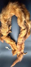 Vintage 4 Mink Fur Full Body Pelt Stole Scarf Shawl Wrap Collar Clip I.J. Fox