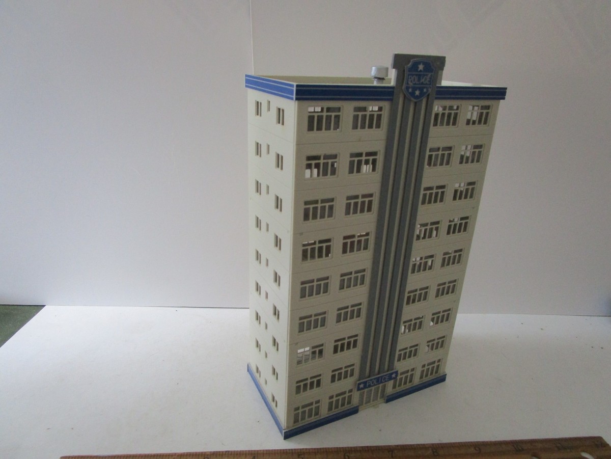 Vintage Built N Scale City High Rise Police Station Building For