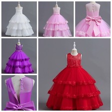 Princess Dress Party Rose Wedding Dresses Communio Pageant Gown Girl Bridesmaid