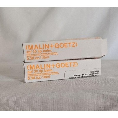 Malin + Goetz SPF 30 Lip Balm Mineral Sunscreen Water Resistant Full Size x 2