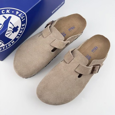 #ad Birkenstock Boston Taupe Suede Soft Footbed Unisex Clog Shoes Select Size $71.85