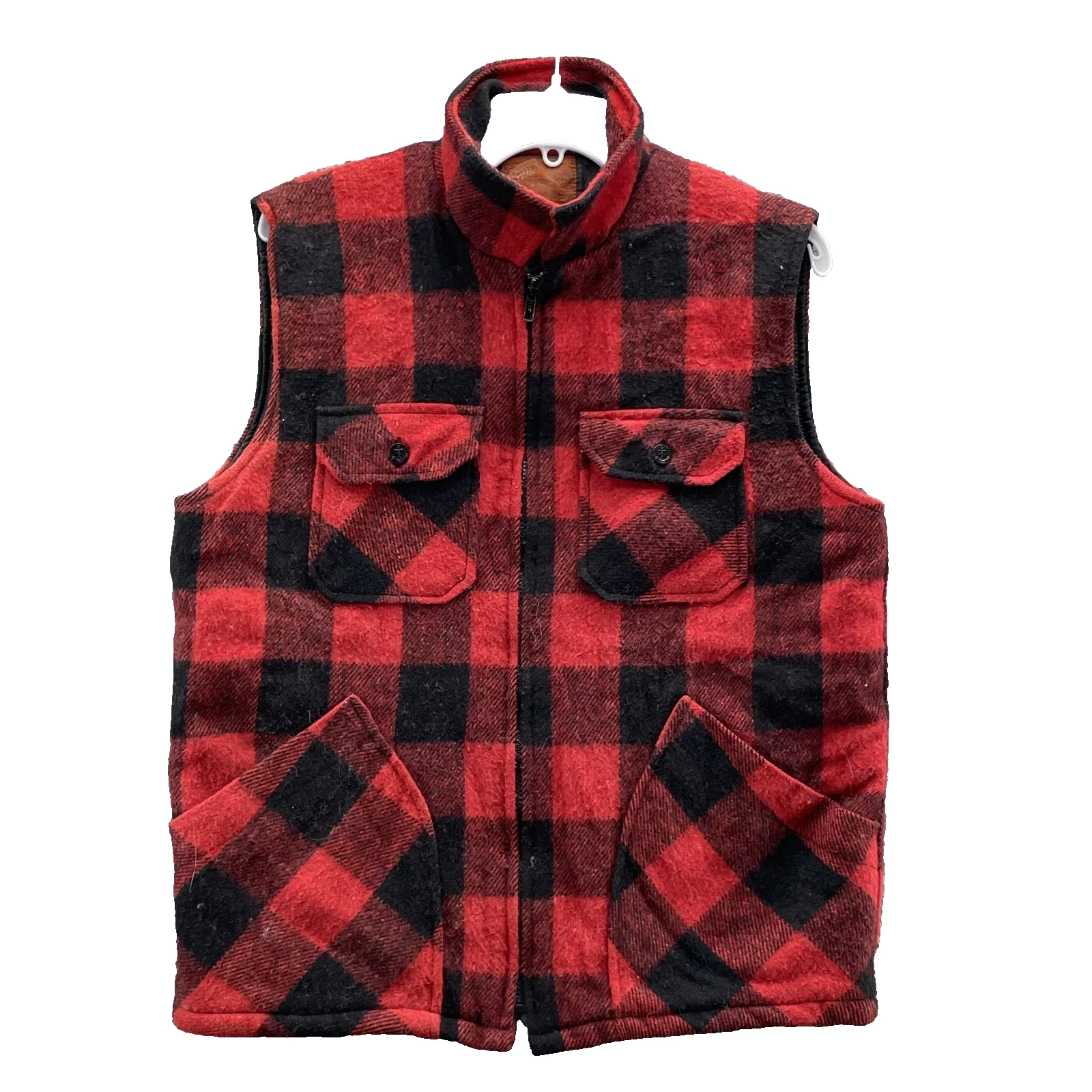 Bull Run Wool Linen Blend Vest Men Med Buffalo Rugged Wear Western Camp Workwear