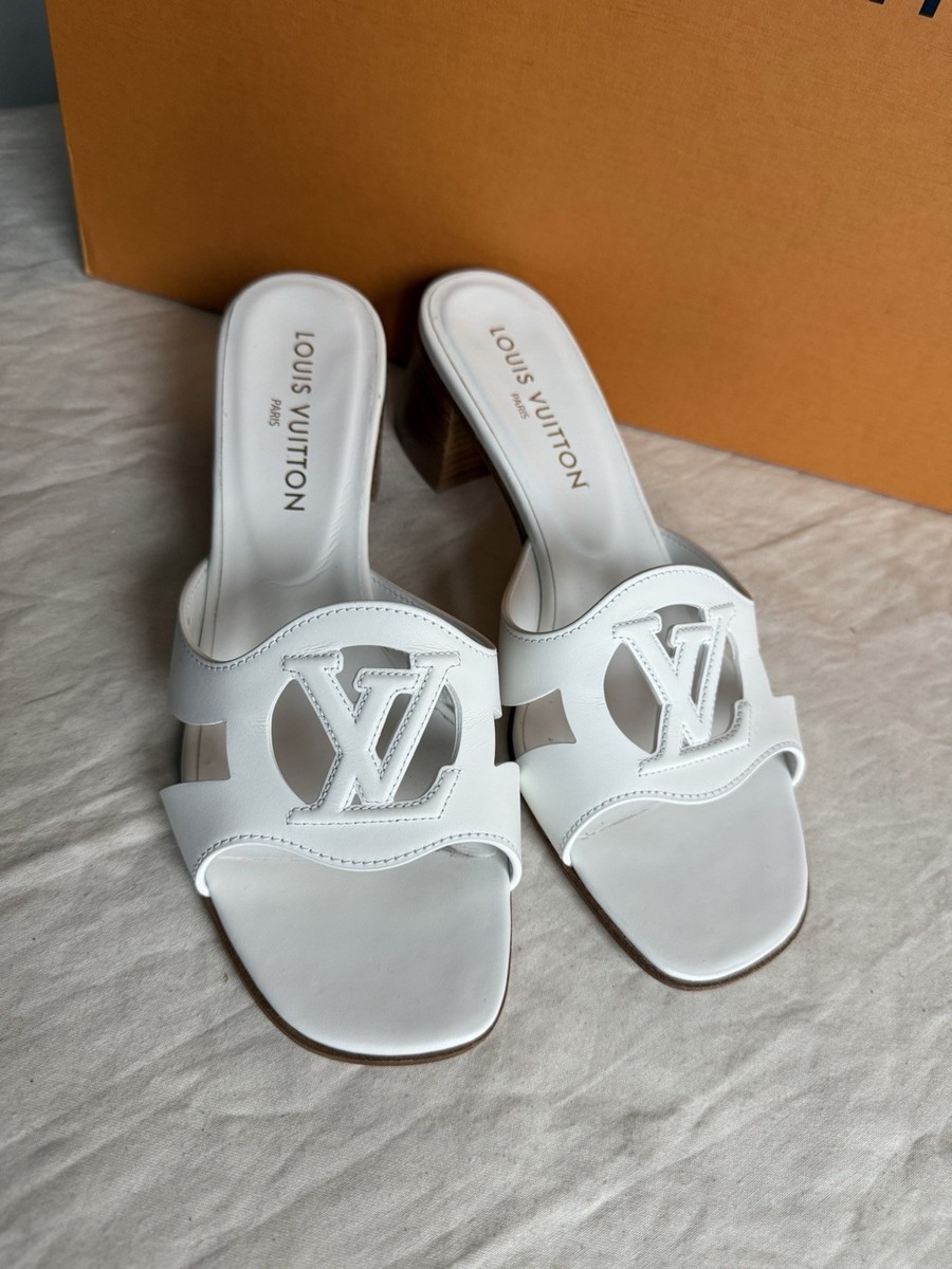 Louis Vuitton White Leather Isola Mule | eBay
