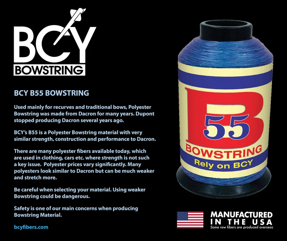 BCY B55 Bowstring 100 Polyester Low Stretch Durable Recurve Compound 12 16 St... - Image 2 of 3