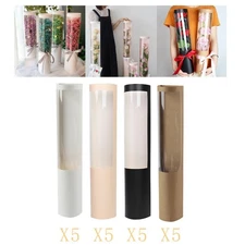 5 Pieces Bouquet Gift Box Flower Gift Bags Attractive Paper Bouquet Bag Cylinder