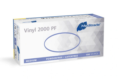 Vinyl-Handschuh 2000 PF Meditrade puderfrei latexfrei, Transparent Handschuhe
