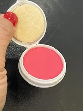 VINTAGE MAX FACTOR HOLLYWOOD MID CENTURY COMPACT CAKE ROUGE BLUSH BLUE  RED #1