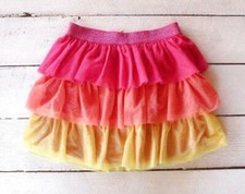 Girls Children's Place Skirt Size 14 Pink Orange Yellow Summer Layered
