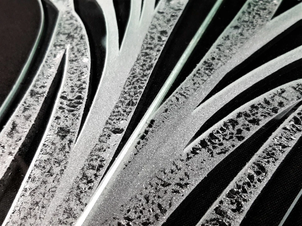 8 verres Art Nouveau  Déco sablés d'ornement vitrail sandblasted glass Très rare - Photo 4/4