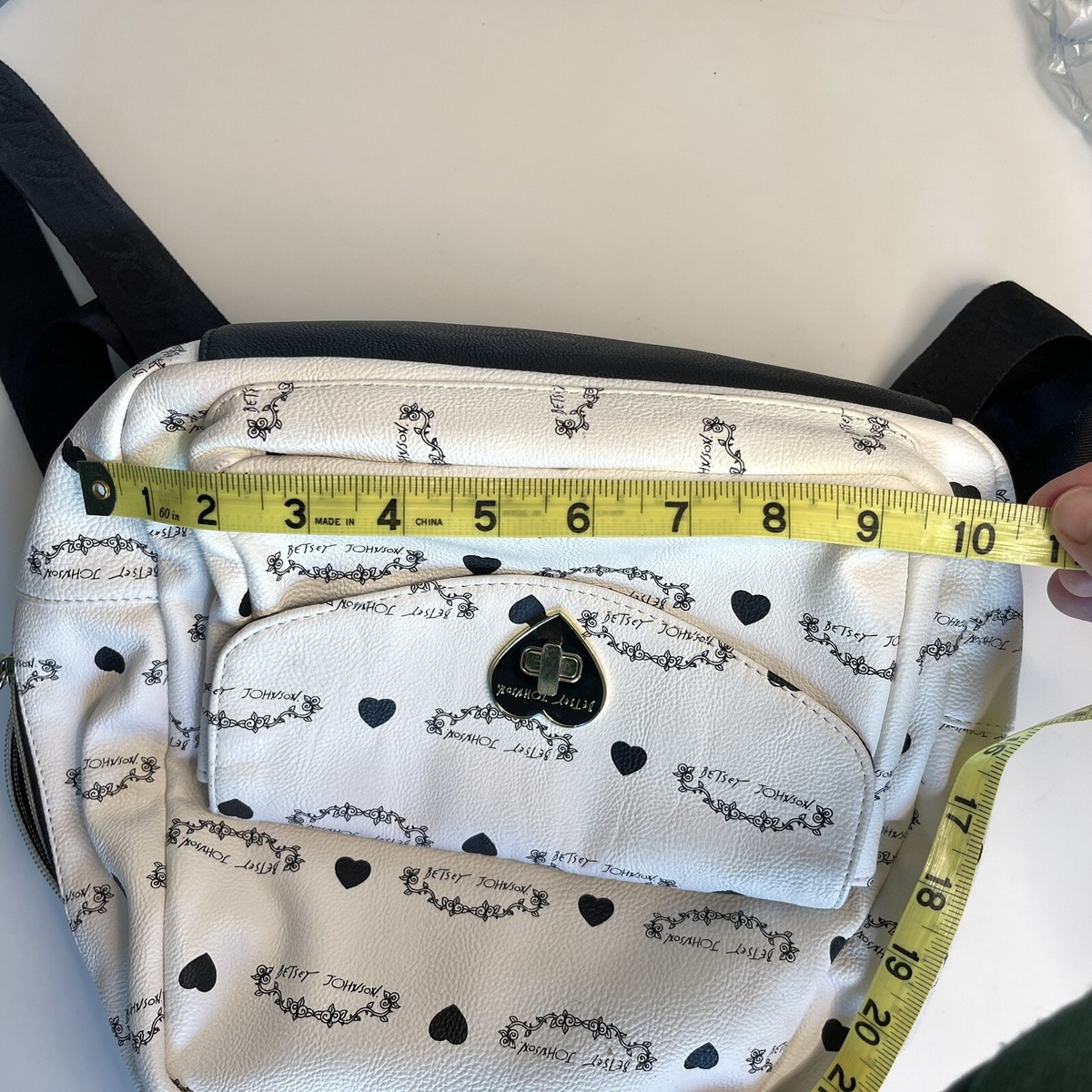 Betsey Johnson Vegan Leather Mini Backpack Purse - Black 