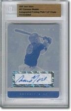 2007 Cameron Maybin Rookie Autograph Printing Press Plate Auto RC 1/1