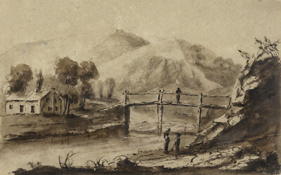 Oberstleutnant James Hamilton Stanhope Gemälde um 1819 über Cascade de Coo Belgien