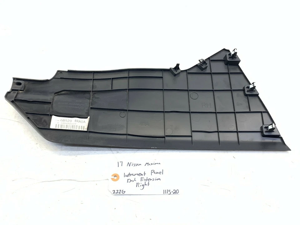16 17 18 NISSAN MAXIMA TABLERO EXTENSIÓN DERECHO PANEL DE INSTRUMENTOS OEM 68920-4RA0A Foto 3 de 4