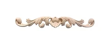 Hand Carved solid hardwood applique/onlay Decor 1-7/8" x 13-1/8" x 3/4"