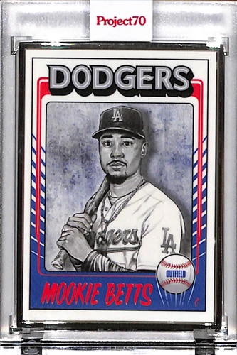 2021 TOPPS PROJECT 70 #453 MOOKIE BETTS by MR. CARTOON P70 AP SILVER FRAME 3/51