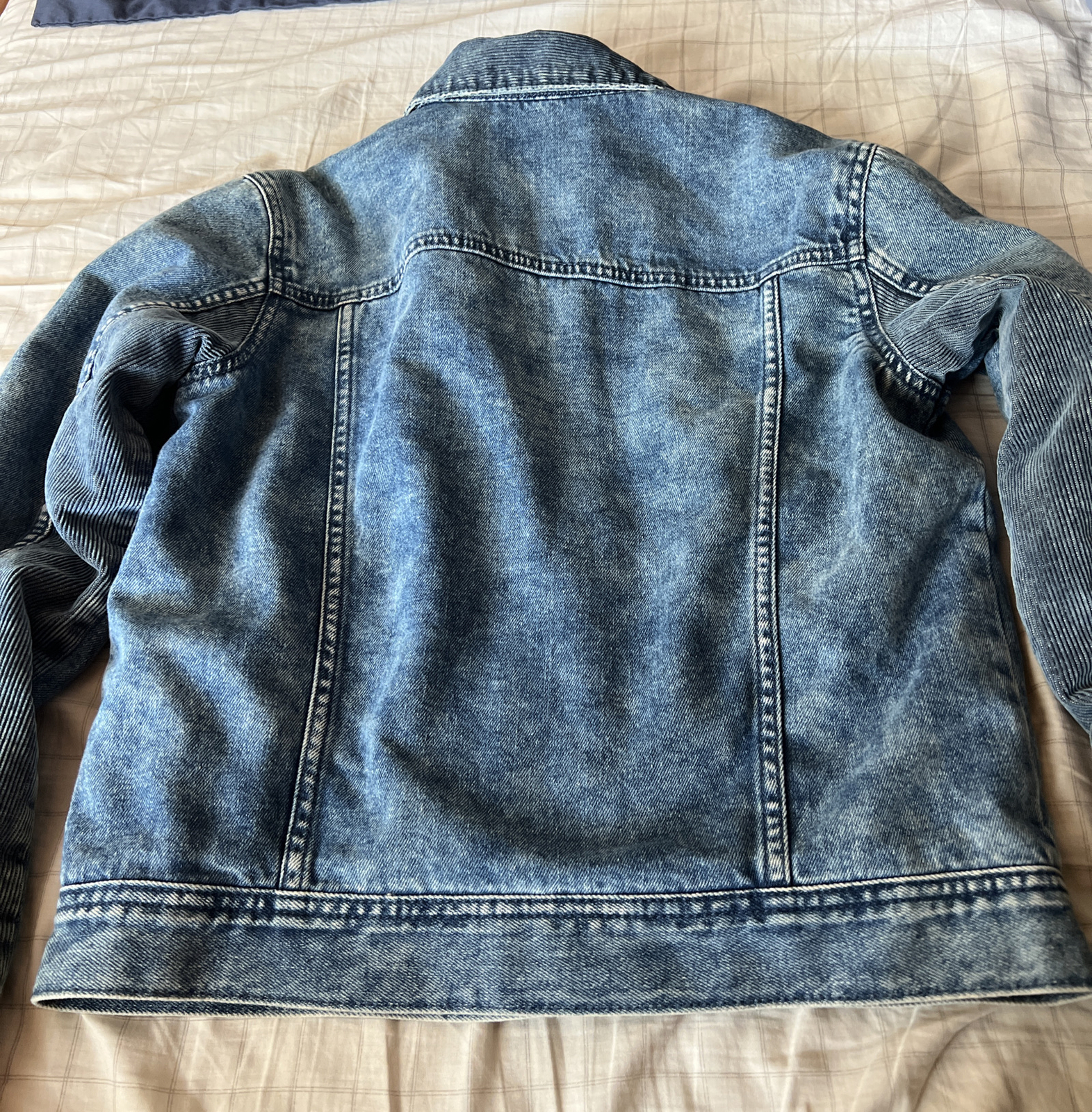 American Eagle Jean Jacket Double Lined Checked A… - image 4