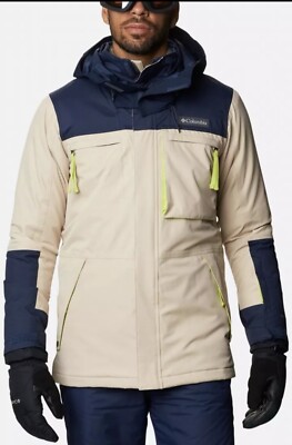 Columbia NWT Men s Large Omni-Tech Waterproof Omni-Heat Park Run Hooded Jacket