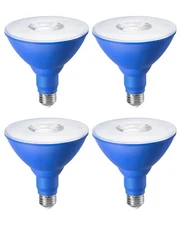EDISHINE PAR38 Dimmable Blue LED Light Bulb，Flood Light Bulbs Outdoor 4 Pack