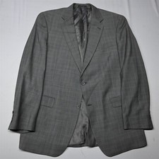 Hart Marx 46L Gray Glenn Check Wool USA Made Mens Blazer Suit Jacket Sport Coat