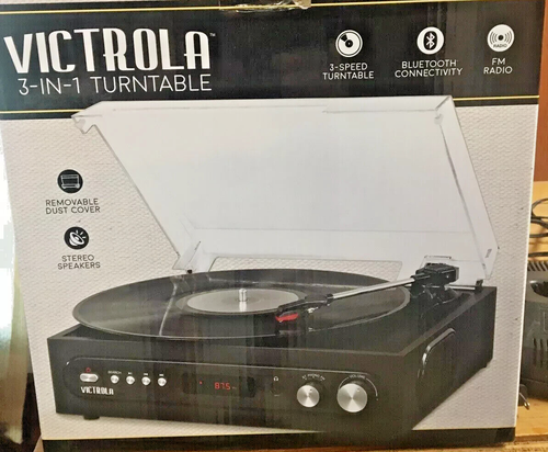 Victrola 3-in-1 Bluetooth Record Player w hi quality sound & 3-Speed Turntable - Picture 2 of 2