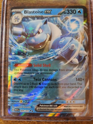 Pokemon TCG Scarlet & Violet 151 Blastoise EX Double Rare #9/165 | eBay