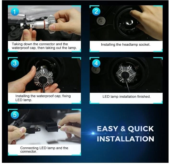 H13/9008 LED Headlight Bulbs Hi/Lo Beam Conversion Kit, Autofeel S9 series Super - Image 2 of 4