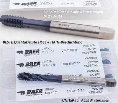 Universal Gewindebohrer BAER UNiTap M2 - M12 Maschinengewindebohrer Sackloch - Bild 1 von 2
