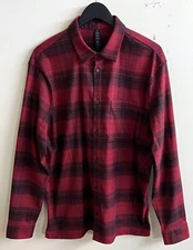 Lululemon Flannel Black Red Men Size XL Check Mason's Peak Stretch Button Soft