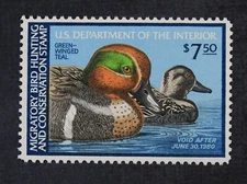CKStamps : US Stamps Scott #RW46 $7.5 Duck Mint NH OG Green-Winged Teal $12.5