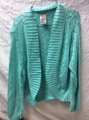 teal cardigan