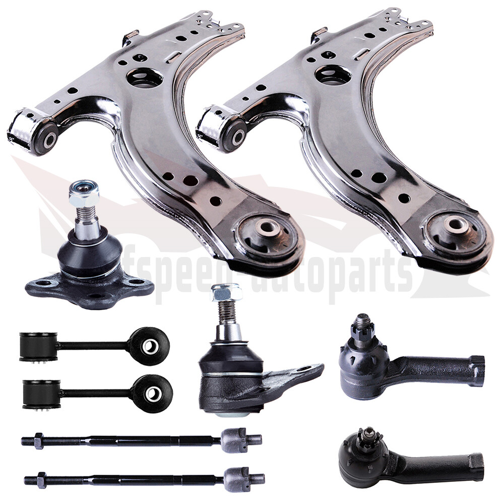 10X Suspension Kit for 02-10 VW Jetta Golf Beetle - Tie Rods Ball Joints Control Arms