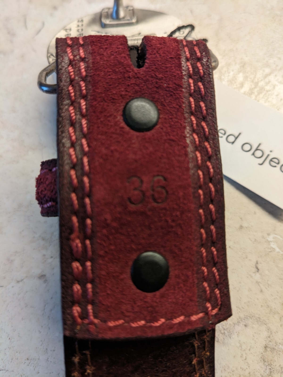 Denby Dale Art Folding Sequence 2017 Deep Red Belt and Buckle Men's 36 Leather image 7