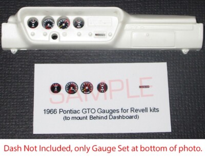 1966 PONTIAC GTO GAUGE FACES for 1/25 scale REVELL MONOGRAM kits PLS READ DESC