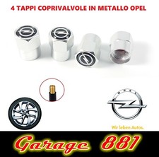 TAPPI COPRIVALVOLE OPEL CROMATE IN LEGAT DI METALLO LOGO OPEL 4 pezzi