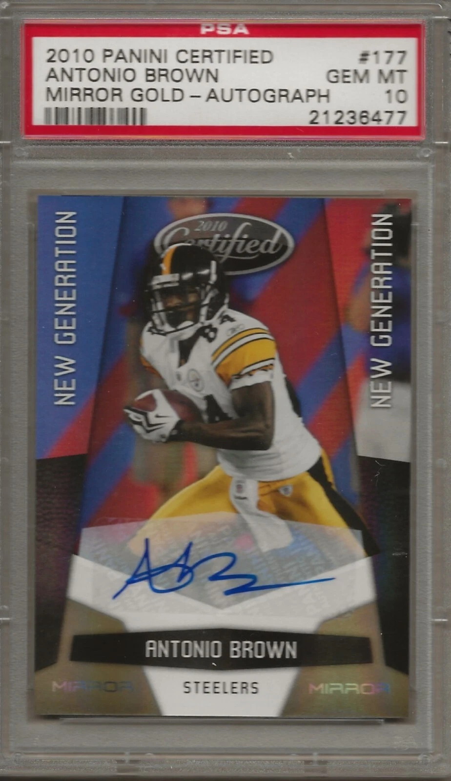 Antonio Brown Panini Certified #177 Mirror Gold-Autograph