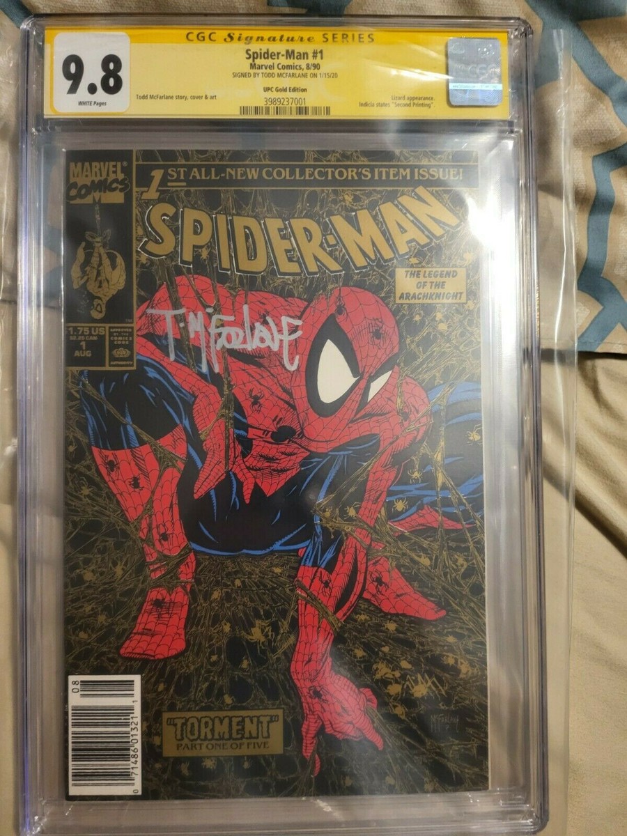 アメコミリーフ Spider-Man #1 (1990) CGC 9.8 Spider-Man #1 CGC 9.8 1990 RARE Gold UPC Todd McFarlane