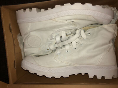 NIB by PALLADIUM Pampa Hi Lite White/Vapor Men's Lace Up Ankle Chukka Boots