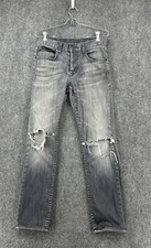 Hudson Byron Gray Distressed Jeans Men’s 30X29* Straight Leg Button Fly USA Made