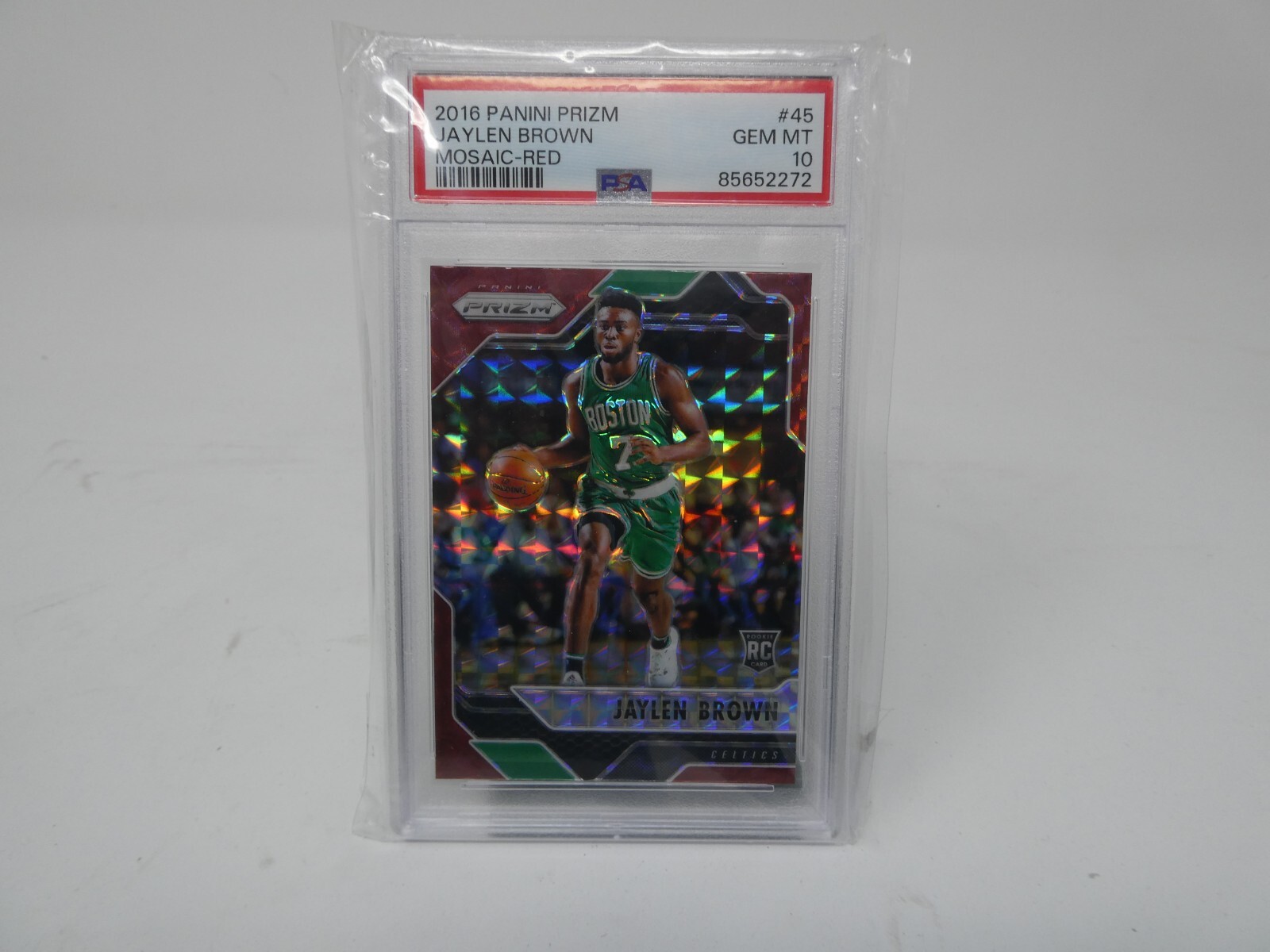 2016 PANINI PRIZM JAYLEN BROWN MOSAIC RED #45 PSA 10