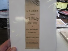 ANTIGUO - SEGUNDO BANQUETE ANUAL - NUEVA INGLATERRA SOCIEDAD DE NEPA - PIN / CINTA 1888