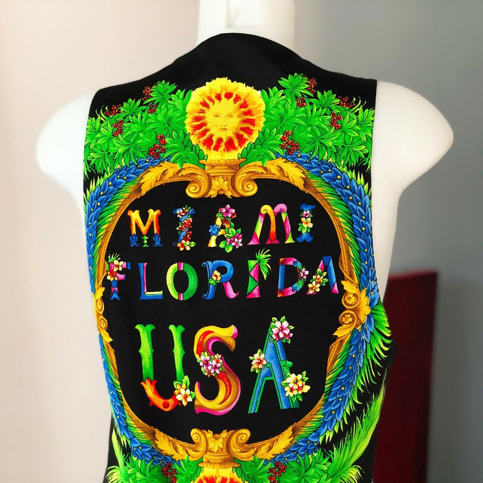 GIANNI VERSACE vest Miami Florida USA print size … - image 13