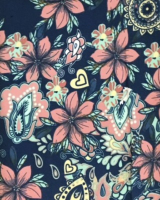 Legging LuLaRoe - Taille Unique - Motif Floral Vert Menthe Et Crème - Neuf Avec étiquettes