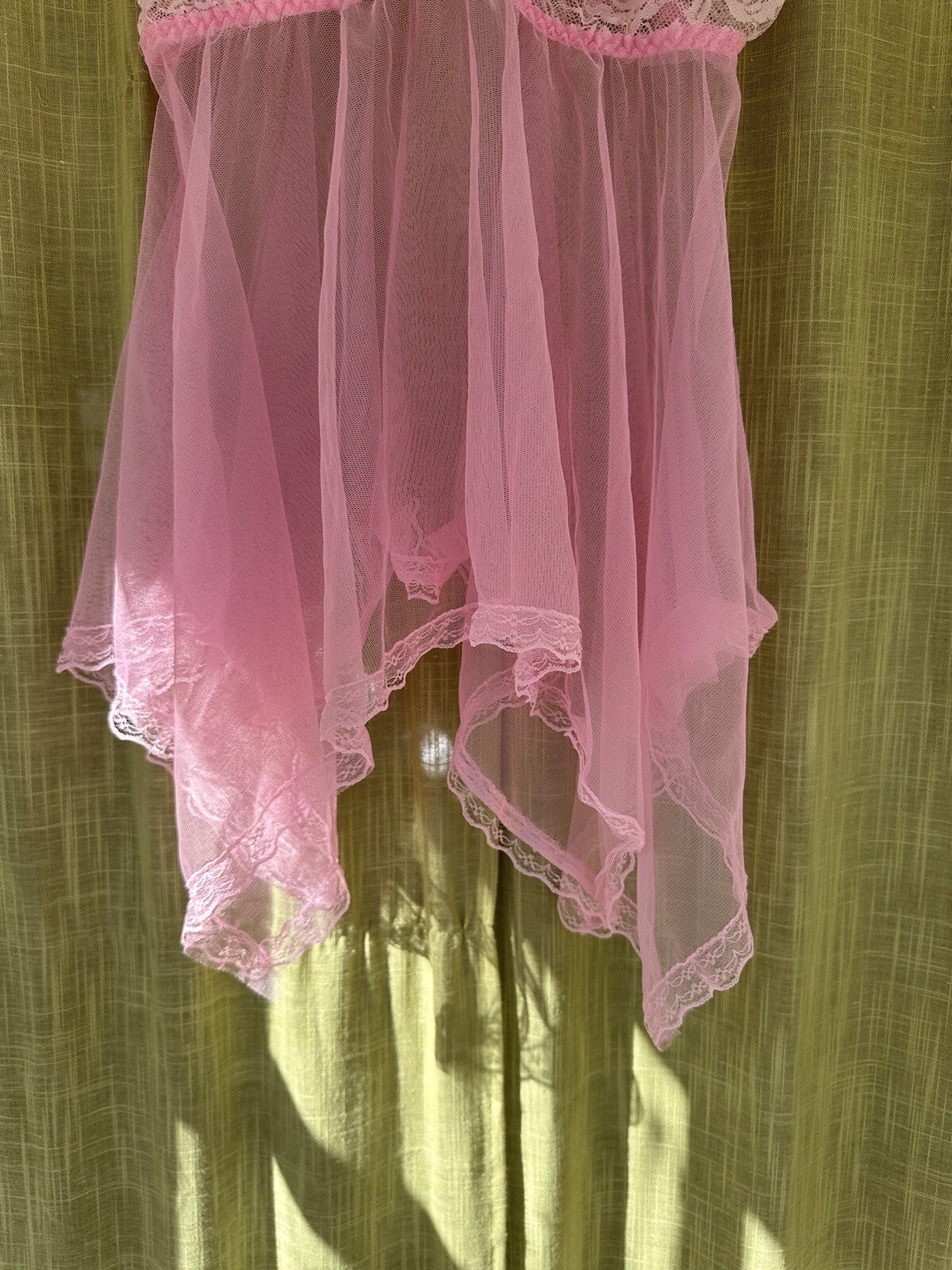 Pink Lace Baby Doll Lingerie Top