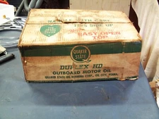 Rare Vintage NOS Quaker State Outboard 2 Cycle oil cardboard case only 17X11X7