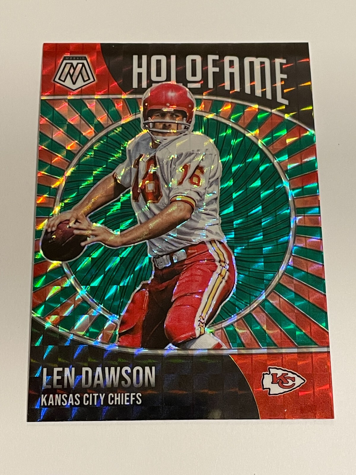 2021 Mosaic Football HoloFame Green Mosaic - Len Dawson - Kansas City Chiefs