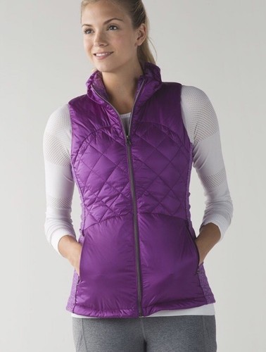 Lululemon Down For A Run Goose Down Puffer Vest Violet Purple Full Zip Womens 6 - Picture 2 of 14