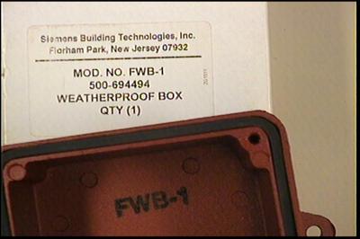 SIEMENS CERBERUS FWB-1 WEATHERPROOF METAL BACK FIRE ALARM BOX  NIB