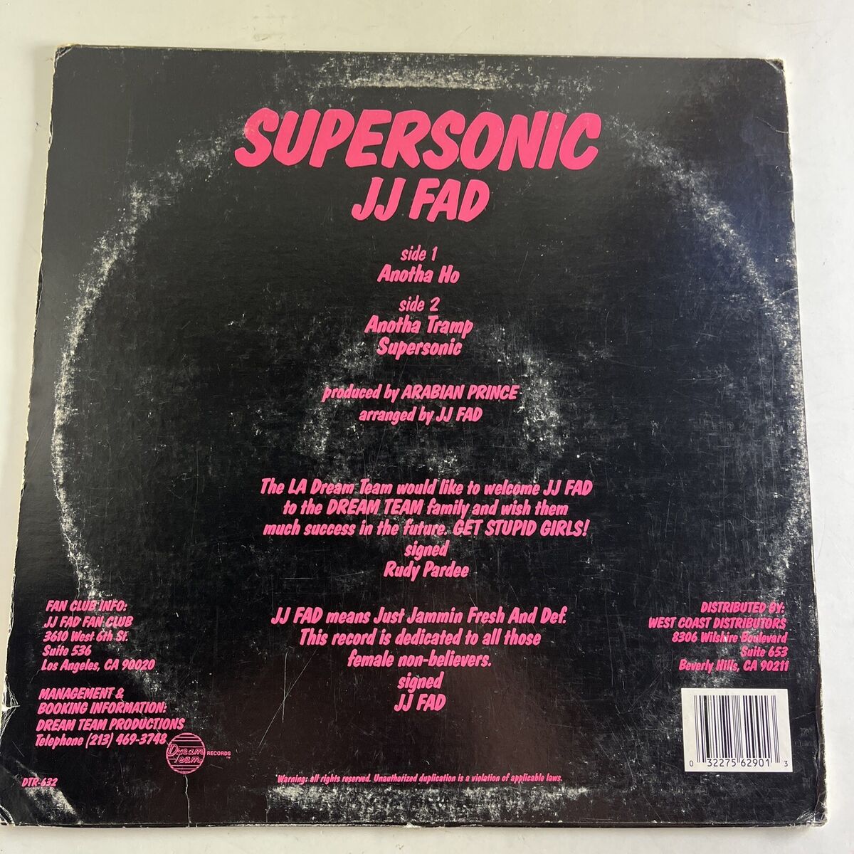 J.J. Fad Supersonic Vinyl (1987, Dream Team Records) Hip-Hop J.J. Fad Supersonic Vinyl (1987, Dream Team Records) Hip-Hop