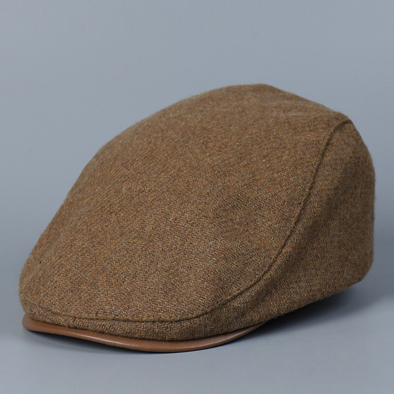 Vintage Y2K August Wool Brown Bow Newsboy Cap Cabbie Painters‎ Satin Lined Taupe Brown Newsboy Cap , Ivy Hat , Boy main image 4